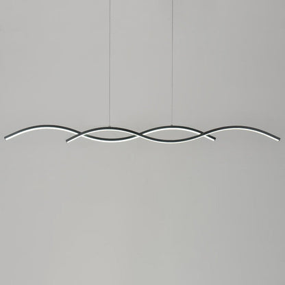 Nordic Minimalist Long Strip Wave Design Island Light LED Chandelier