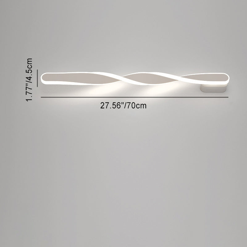 مصباح حائط LED طويل من الألومنيوم والسيليكون بتصميم حلزوني عصري بسيط لغرفة المعيشة 