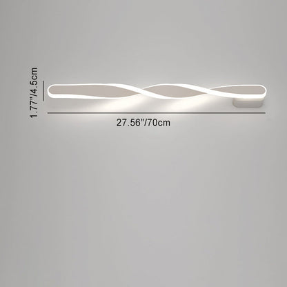 مصباح حائط LED طويل من الألومنيوم والسيليكون بتصميم حلزوني عصري بسيط لغرفة المعيشة 