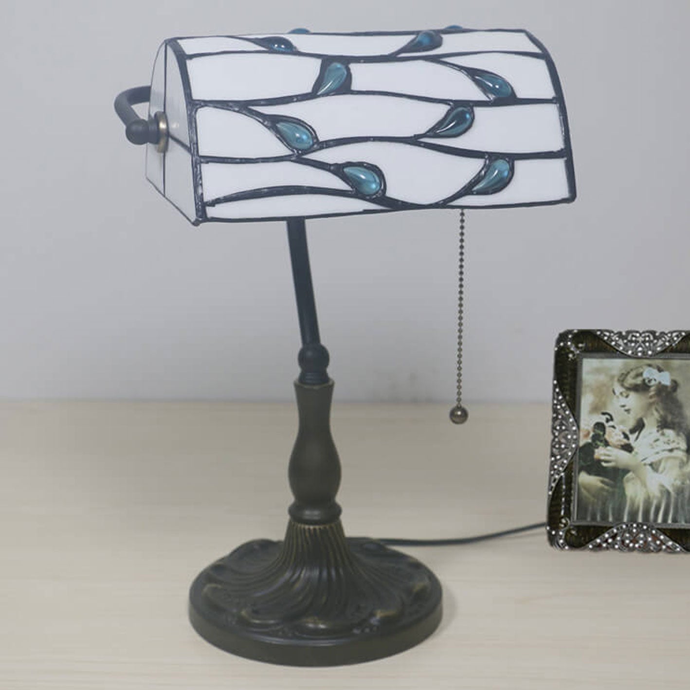 Vintage Tiffany Lucite Beads Design 1-Light Table Lamp