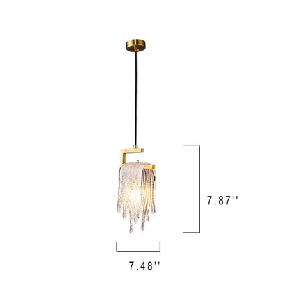 مصباح LED معلق من الزجاج النحاسي الفاخر الحديث 
