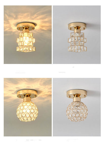 Modern Creative Crystal 1-Light Semi-Flush Mount Ceiling Light