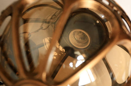 Retro Industrial Globe Shape 1-Light Outdoor Waterproof Pendant Light