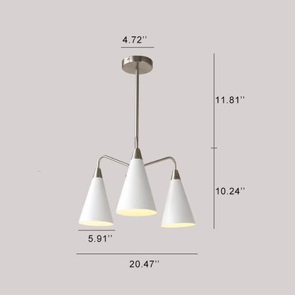 Nordic Tapered Shade Iron 3/5 Light Art Chandelier