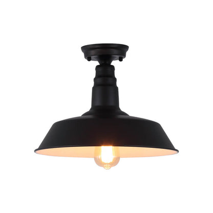 Industrial Retro Iron Barn 1-Light Semi-Flush Mount Ceiling Light