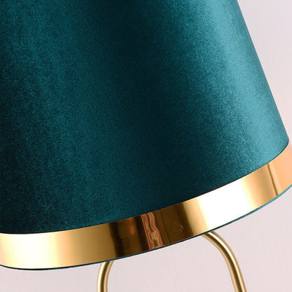 Modern Luxury Fabric Gold Oval Ring Base 1-Light Table Lamp