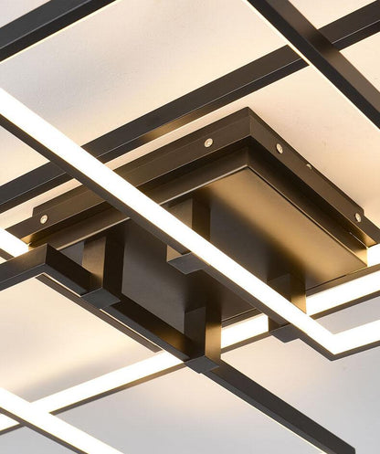 Modern Creative Splicing Rectangular Aluminum LED Flush Mount Ceiling Light