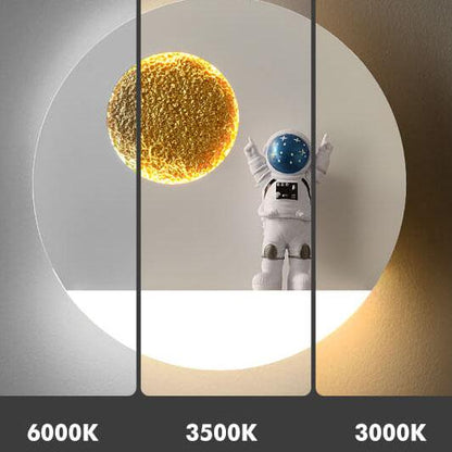 クリエイティブな宇宙飛行士樹脂アクリル1灯LED円形壁取り付け用燭台ランプ