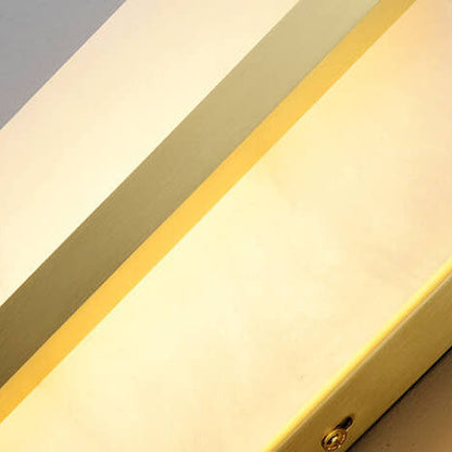 Luxury Chinese Marble Square Brass 1-Light LED Wall Sconce Lamp