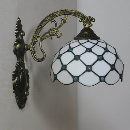 Tiffany European Half Round Glass 1-Light Wall Sconce Lamp