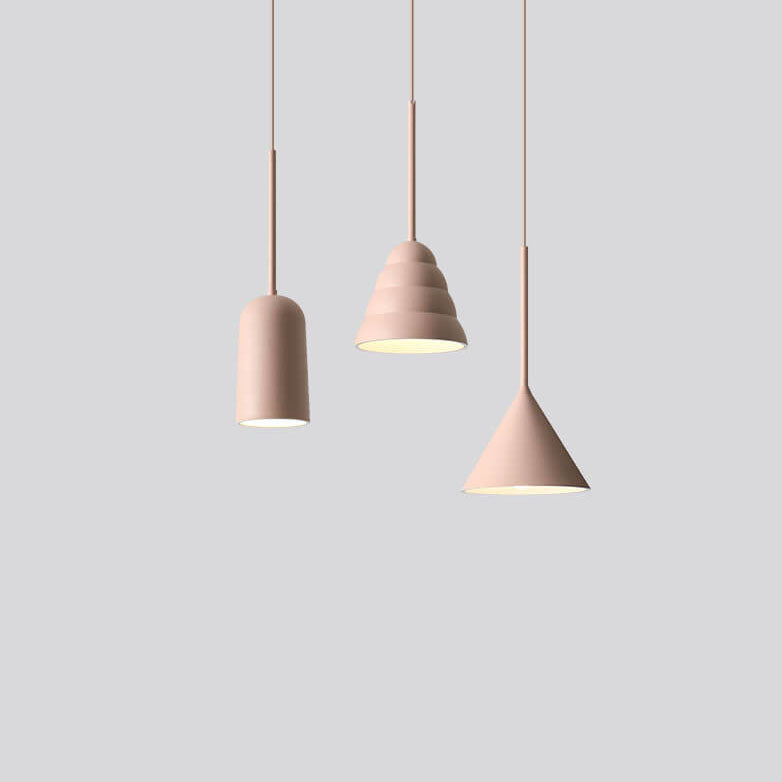 Modern Minimalist Macaron Geometric Metal 1-Light Pendant Light
