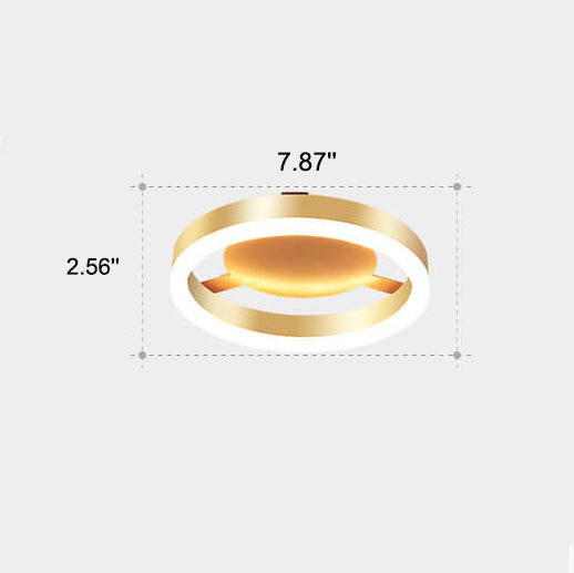 Modern Creative Square Round LED Semi-Flush Mount Ceiling Light