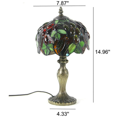 Tiffany Stained Glass Fruit Dome 1-Light Table Lamp