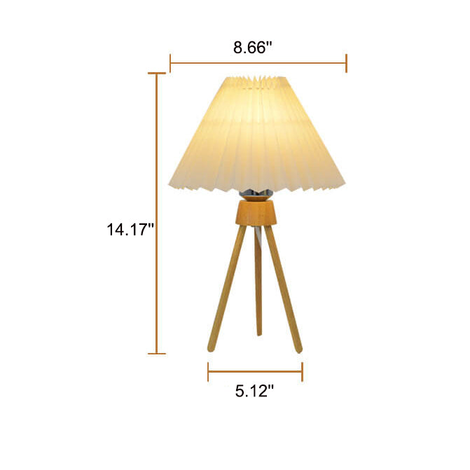 Retro Pleated Scalloped 1-Light Standing Table Lamp