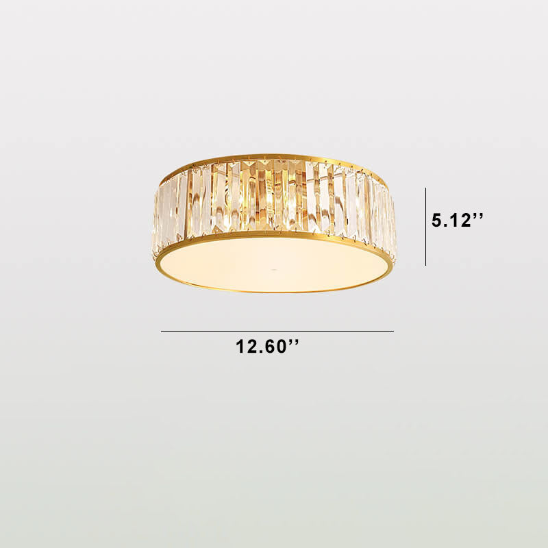Modern Iron Crystal Round 3/4/5 Light Flush Mount Ceiling Light