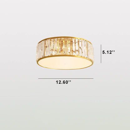 Modern Iron Crystal Round 3/4/5 Light Flush Mount Ceiling Light