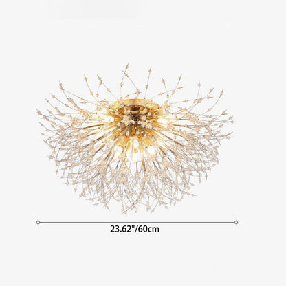 Modern Creative Dandelion Crystal 5/6/8 Light Semi-Flush Mount Ceiling Light