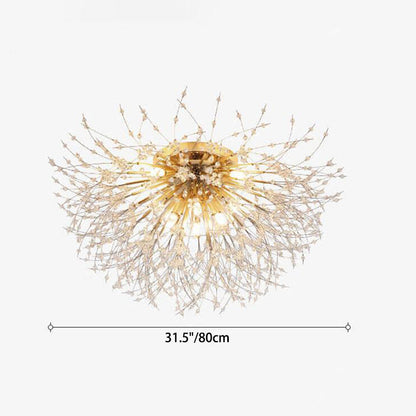 Modern Creative Dandelion Crystal 5/6/8 Light Semi-Flush Mount Ceiling Light