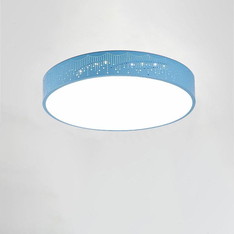 Modern Creative Meteor Round Children's Iron Acrylic LED Flush Mount Light