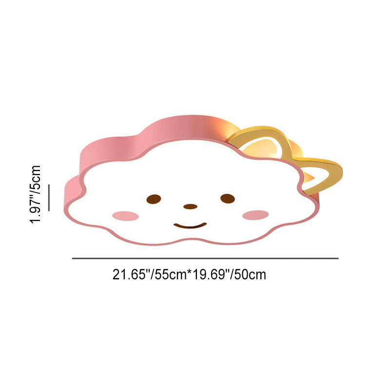 Cartoon Creative Clouds Cat LED Kids Flush Mount Ceiling Light