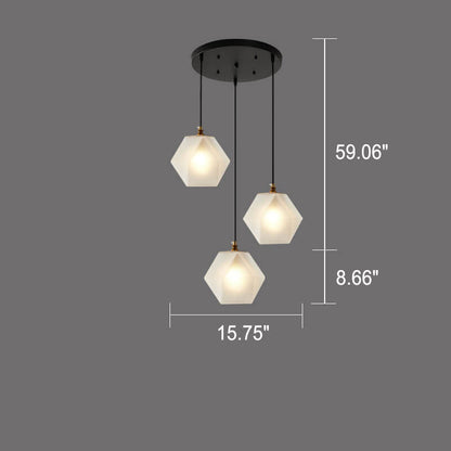 Nordic Light Luxury Wrought Iron Glass 1/3-Light Chandelier