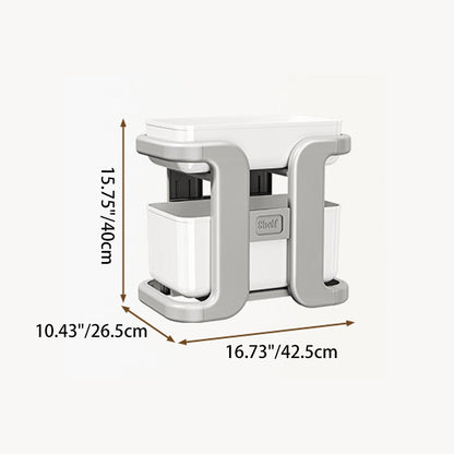 Modern Minimalist Rectangular Movable PP End Table 2-Tier For Bedroom