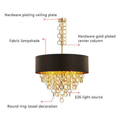 Modern Luxury Fabric Ring Tassel  3/4/5 Light Chandelier