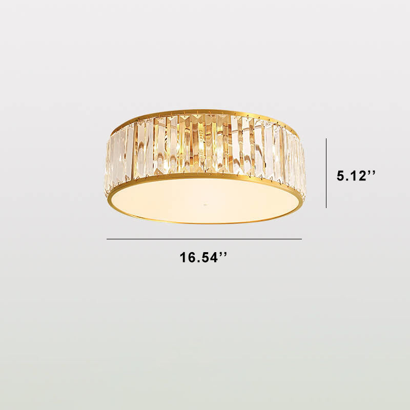 Modern Iron Crystal Round 3/4/5 Light Flush Mount Ceiling Light