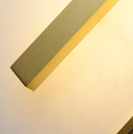 Luxury Chinese Marble Square Brass 1-Light LED Wall Sconce Lamp