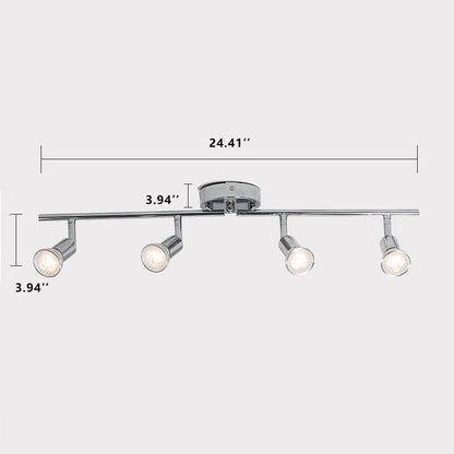 Simple Iron 4-Light Track Adjustable Spotlight Flush Mount Ceiling Light
