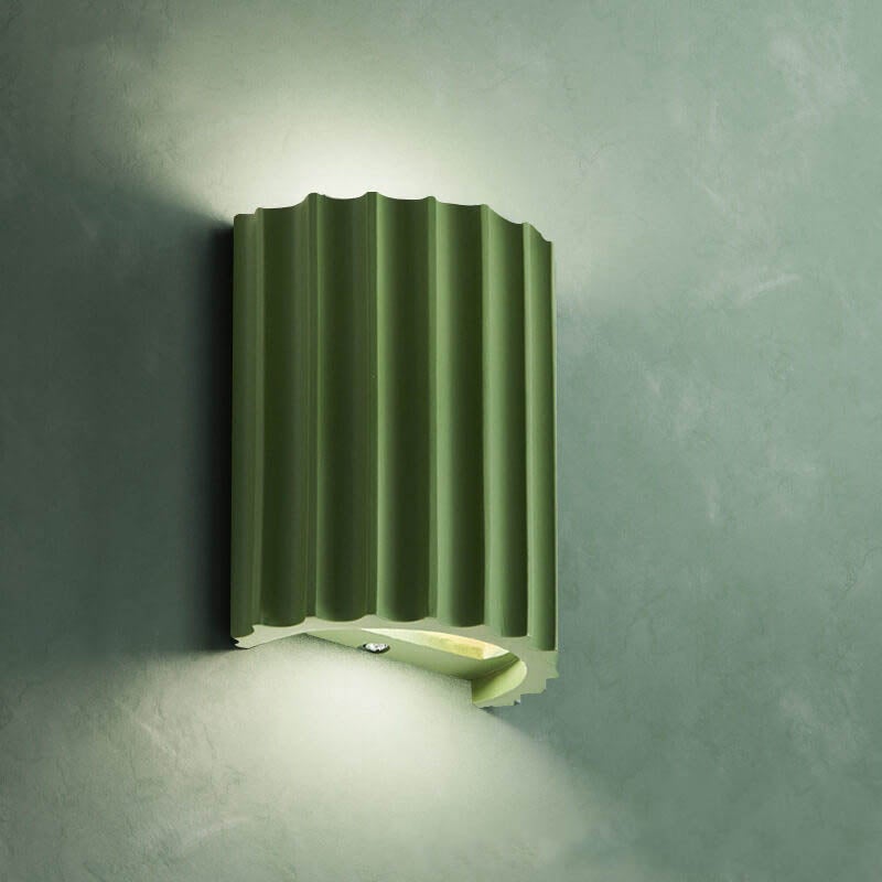 Macaron Resin Striped Half Cylinder 1-Light Wall Sconce Lamp