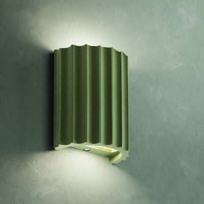 Macaron Resin Striped Half Cylinder 1-Light Wall Sconce Lamp