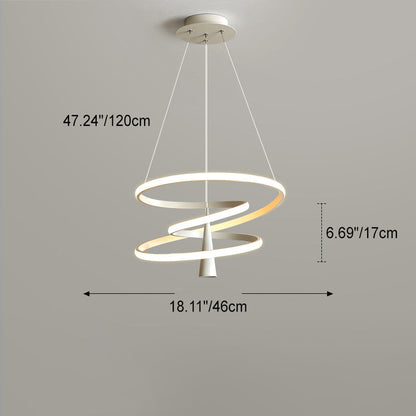 Modern Minimalist Circle Tapered Iron Acrylic LED Chandelier For Living Room