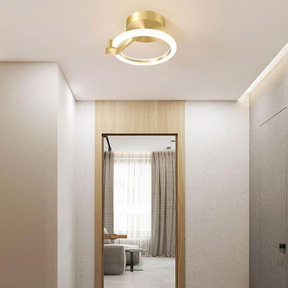 Modern Light Luxury Square Round Acrylic LED Semi-Flush Mount Ceiling Light