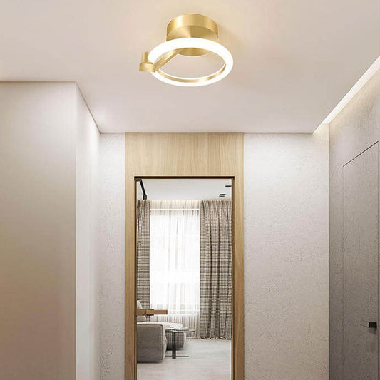 Modern Light Luxury Square Round Acrylic LED Semi-Flush Mount Ceiling Light