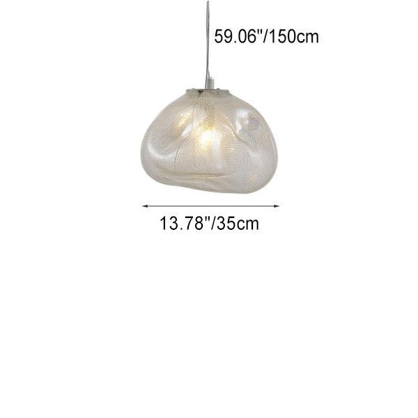 Modern Shaped Glass 1-Light Cloud Suspension Pendant Light