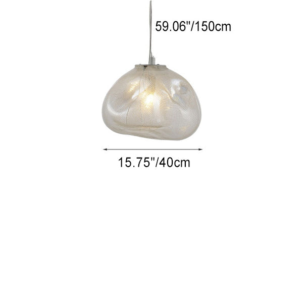 Modern Shaped Glass 1-Light Cloud Suspension Pendant Light