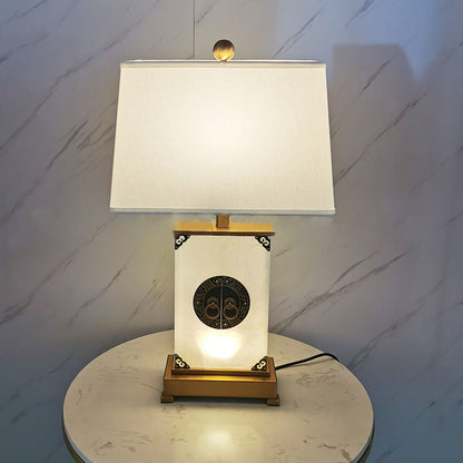 Chinese Light Luxury Lucite Copper 1-Light Table Lamp