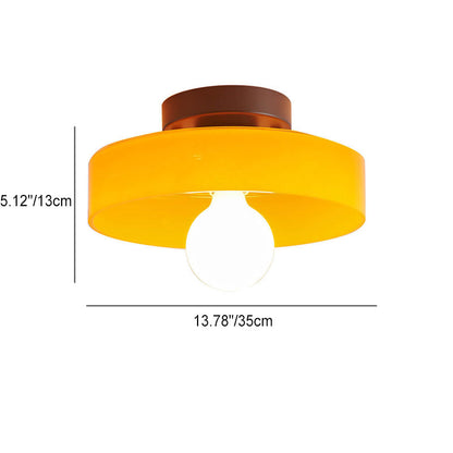 Scandinavian Modern Round Plate Iron Glass 1-Light Wall Sconce Lamp