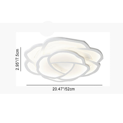Modern Minimalist Rose Shape Iron Acrylic LED Flush Mount Ceiling Light For Bedroom