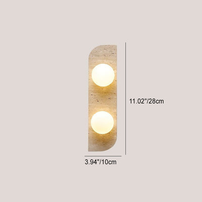 Modern Minimalist Rectangular Stone Glass 1/2/3 Light Wall Sconce Lamp For Bedroom