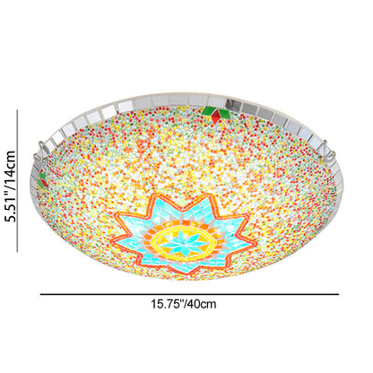 Traditional Tiffany Semicircle Hardware Glass 2/3/4 - Light Flush Mount Ceiling Light For Living Room