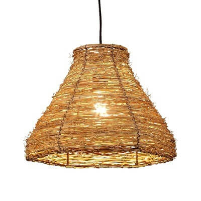 Retro Rattan Weaving Dome 1-Light Pendant Light