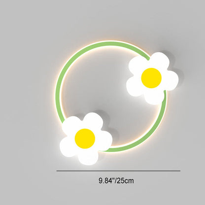 مصباح حائط LED بتصميم دوار الشمس من الأكريليك بتصميم عصري بسيط من الحديد 