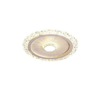 Modern Light Luxury Round Acrylic Iron Aluminum LED Flush Mount Lighting