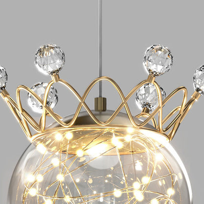 مصباح LED معلق على شكل تاج نجمي عصري من الزجاج 