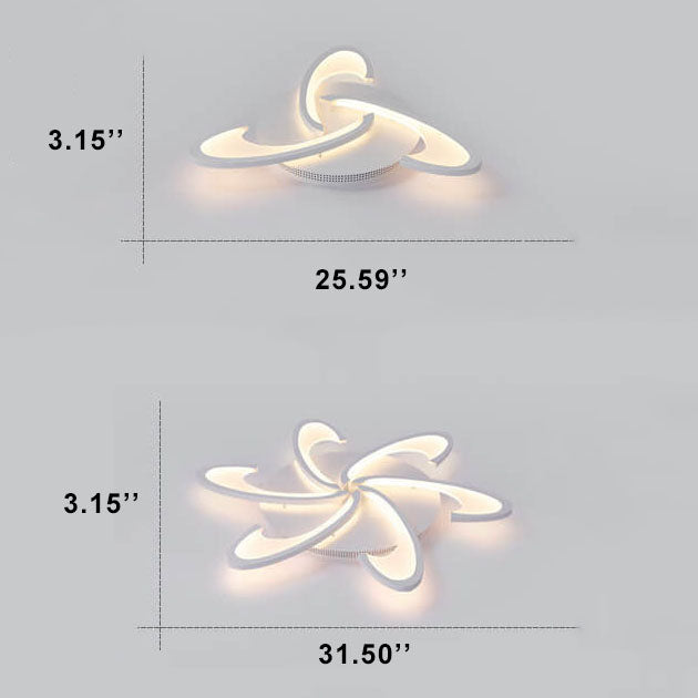 Modern Windmill 3/6-Light LED Flush Mount Lighting