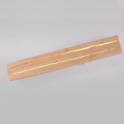 Modern Creative Crackle Wood Rectangular LED Wall Sconce Lamp