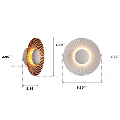 مصباح حائط LED حديث من الألومنيوم بتصميم صدفي دائري مع إضاءة واحدة 