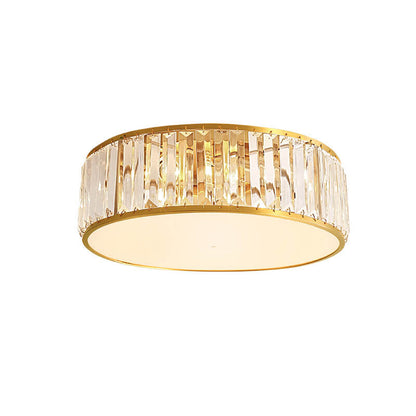 Modern Iron Crystal Round 3/4/5 Light Flush Mount Ceiling Light